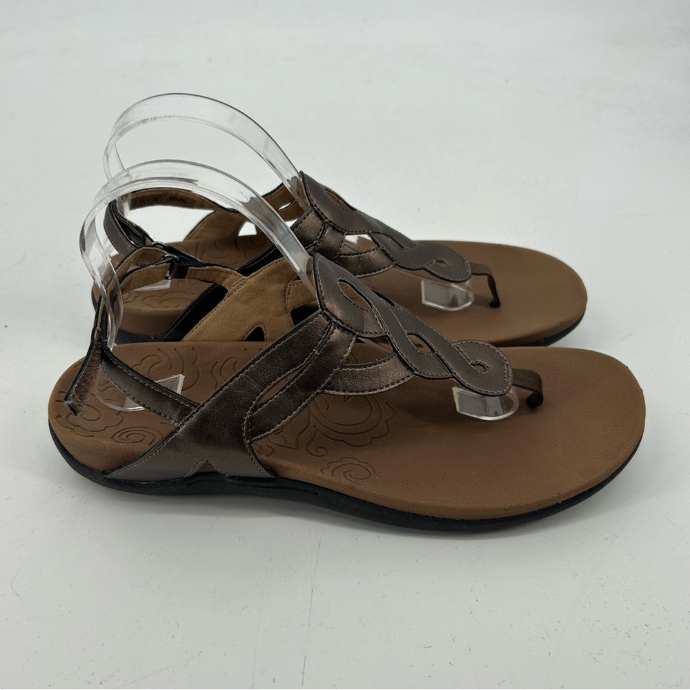 Rockport Brown Bronze Leather Sandals Size 11